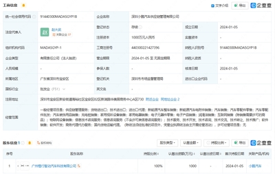 小鵬汽車成立供應鏈管理公司 強化供應鏈服務布局